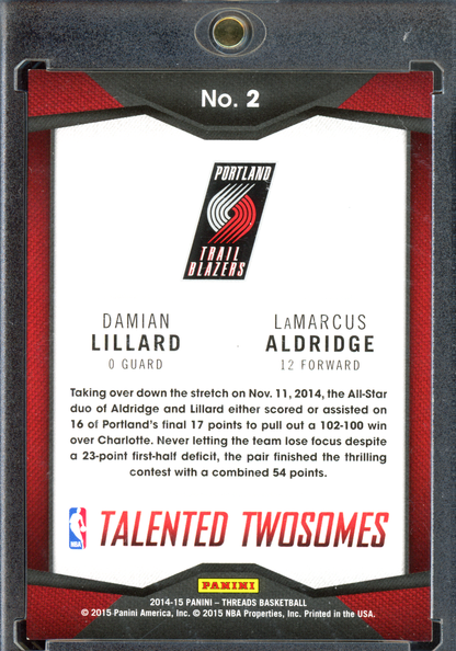 Damian Lillard & LaMarcus Aldridge Talented Twosomes 1/1 - Einmalig auf der Welt! I 2014-15 Panini Threads