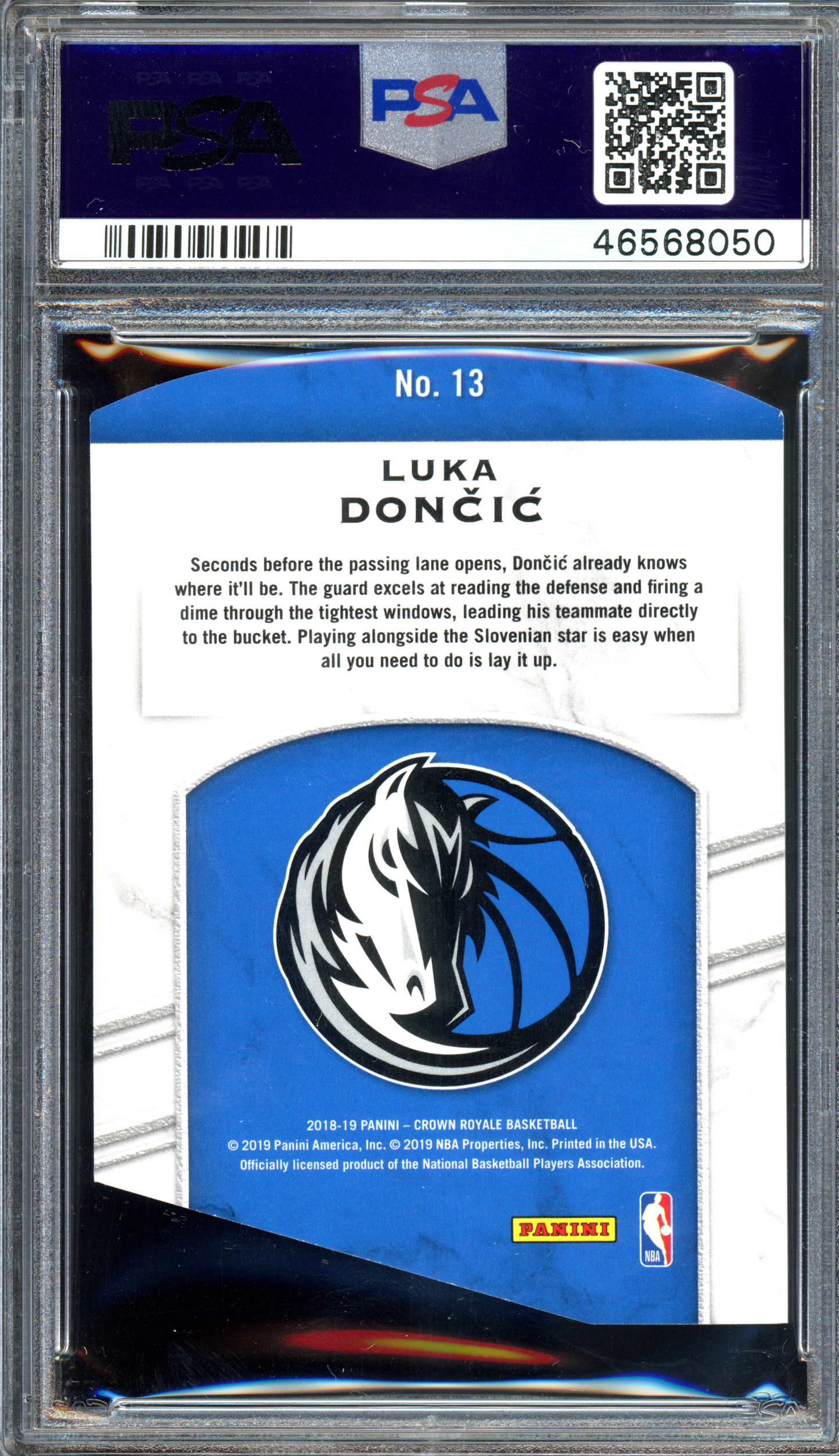 Luka Doncic Crown Royale Rookie Royalty Red PSA 9 - Limitiert auf 75 I 2018-19 Panini