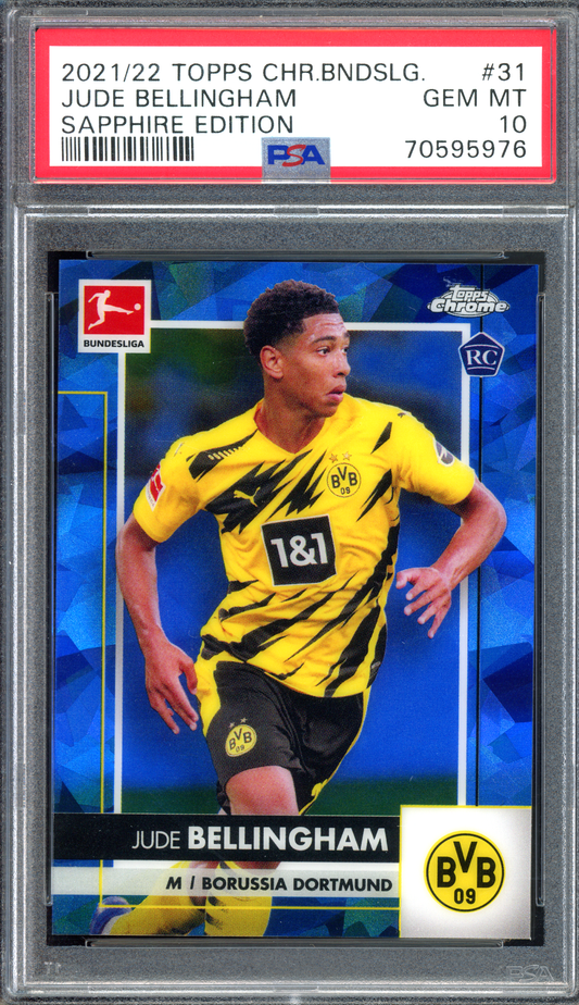 Jude Bellingham Rookie Sapphire Edition PSA 10 I 2021-22 Topps Chrome Bundesliga