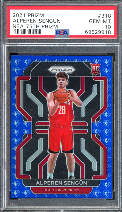 Alperen Sengün NBA 75th Prizm Rookie PSA 10 I 2021-22 Panini Prizm