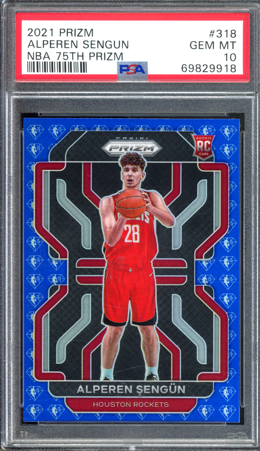 Alperen Sengün NBA 75th Prizm Rookie PSA 10 I 2021-22 Panini Prizm