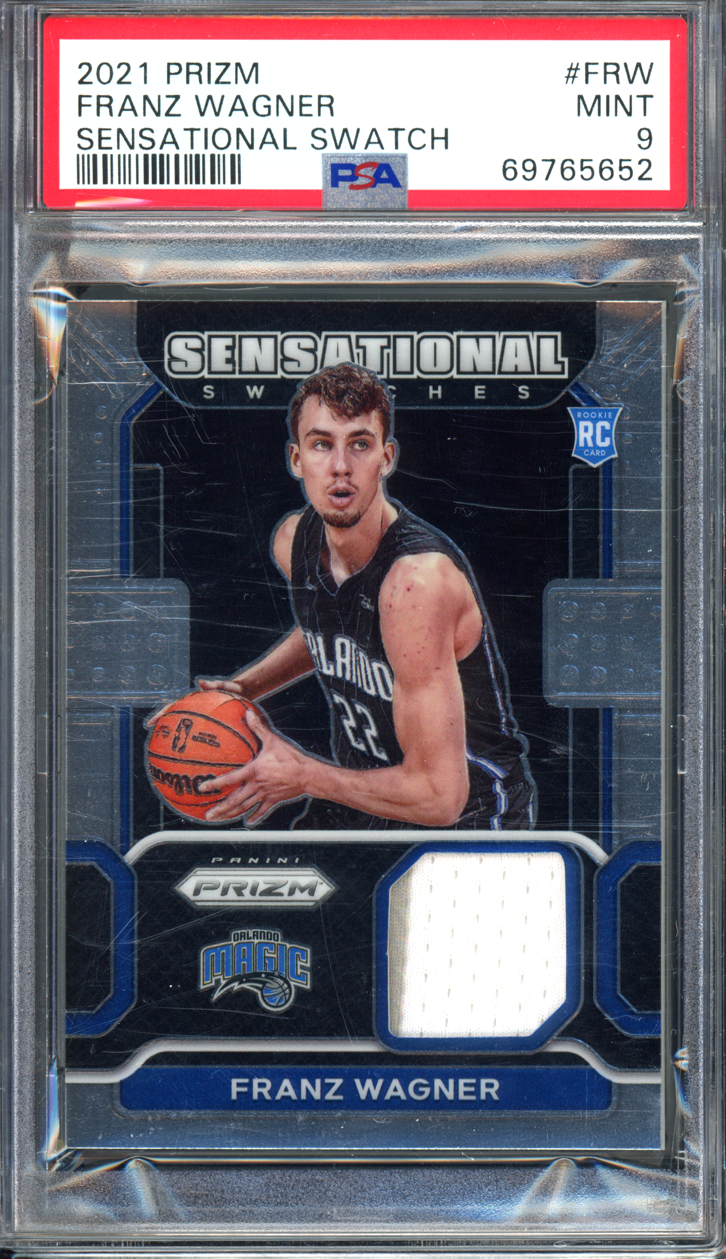 Franz Wagner Sensational Swatch PSA 9 Rookie I 2021-22 Panini Prizm