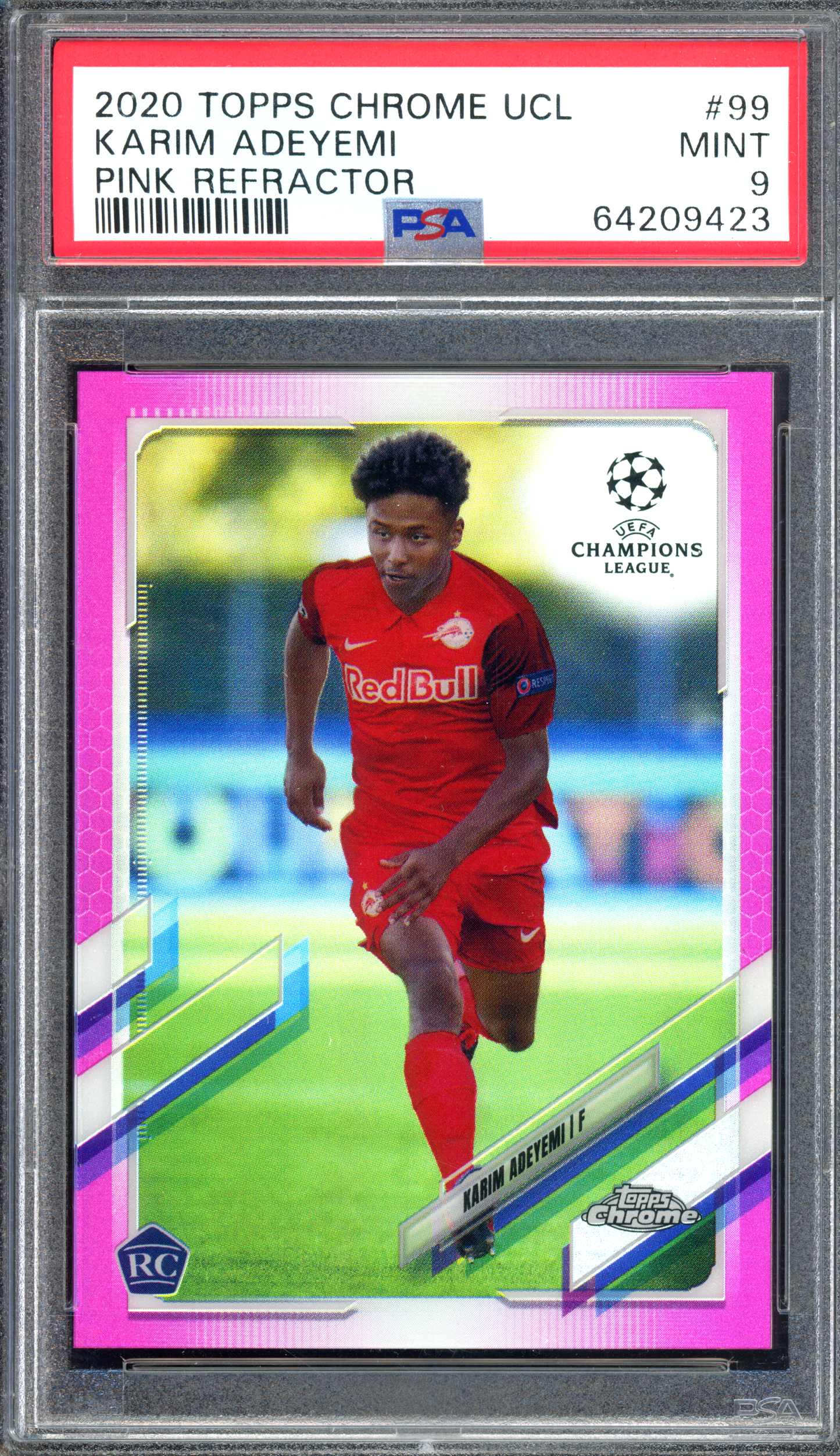 Karim Adeyemi Pink Refractor Rookie PSA 9 - Limitiert auf 175 I 2020-21 Topps Chrome UCL