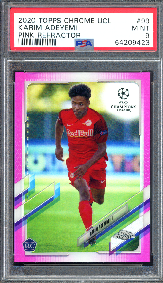 Karim Adeyemi Pink Refractor Rookie PSA 9 - Limitiert auf 175 I 2020-21 Topps Chrome UCL