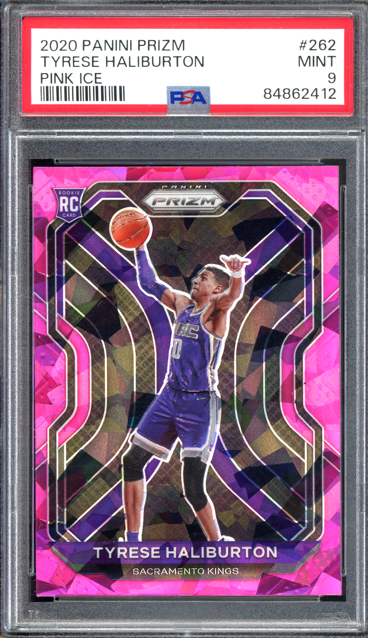 Tyrese Haliburton Pink Ice Rookie PSA 9 I 2020-21 Panini Prizm