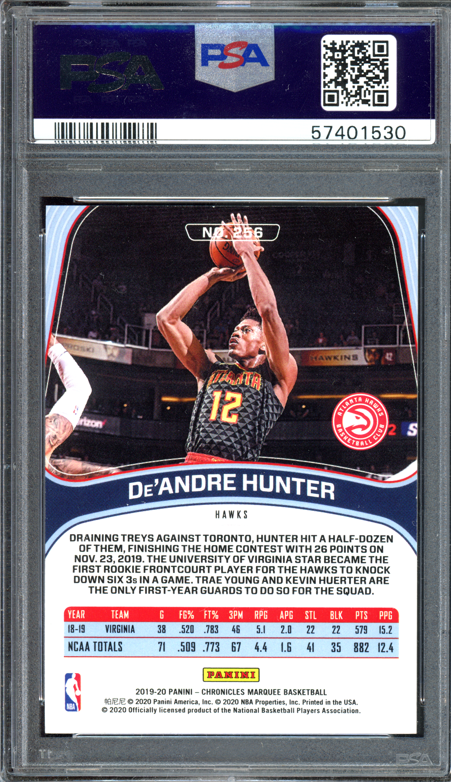 De'Andre Hunter Marquee Red PSA 9 - Limitiert auf 149 I 2019-20 Panini Chronicles