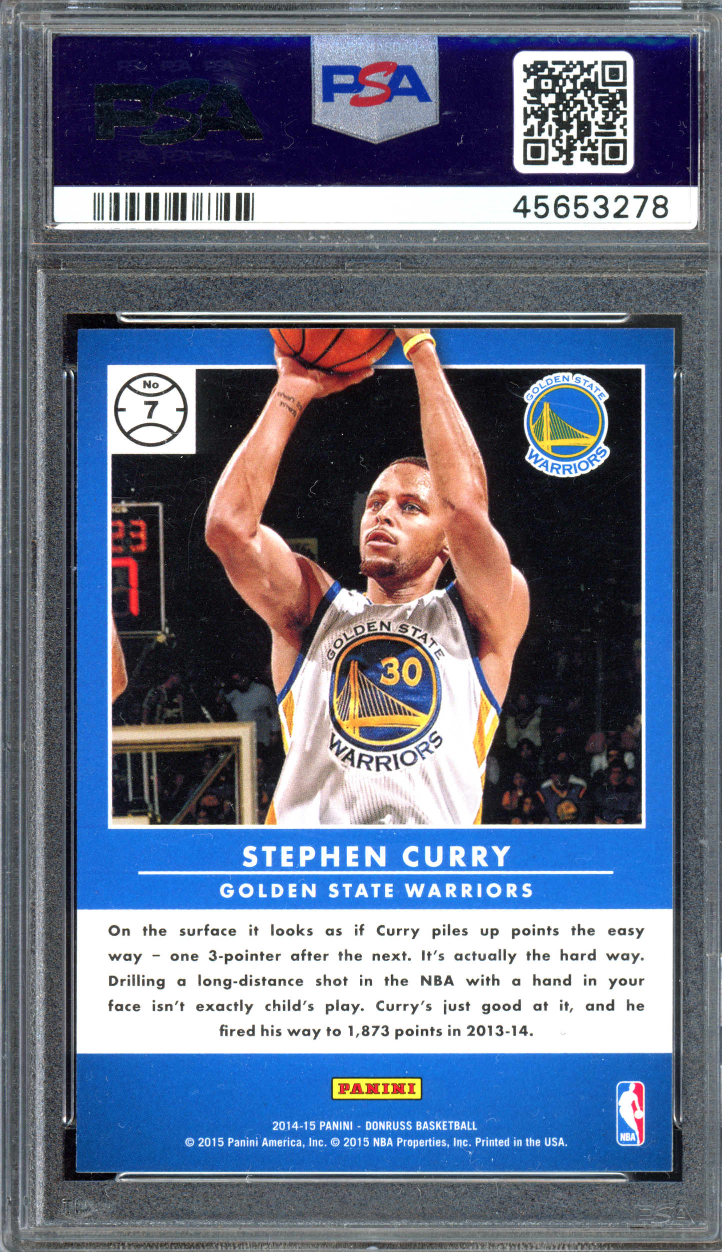 Stephen Curry Production Line Swirlorama PSA 9 I 2014-15 Panini Donruss