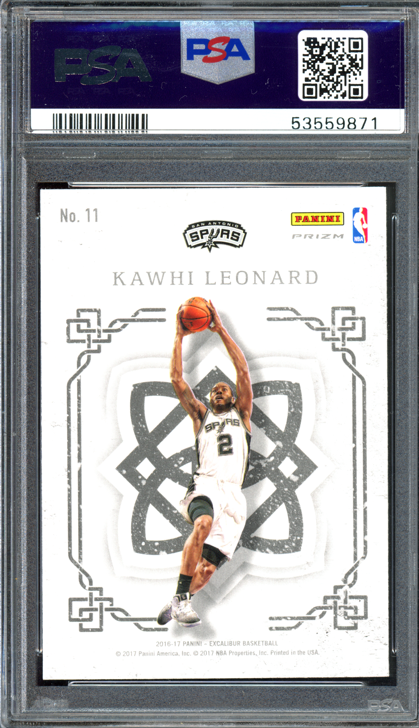 Kawhi Leonard Crusade Camo PSA 9 I 2016-17 Panini Excalibur