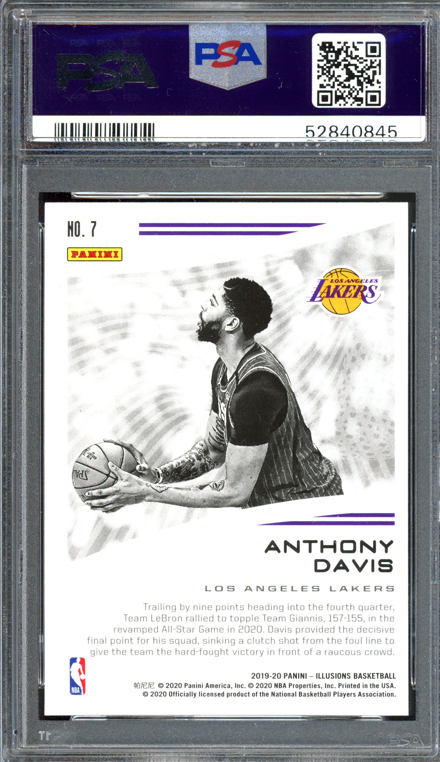 Anthony Davis Season Highlights Game-Winner at 2020 All-Star Game PSA 10 I 2019-20 Panini Illusions