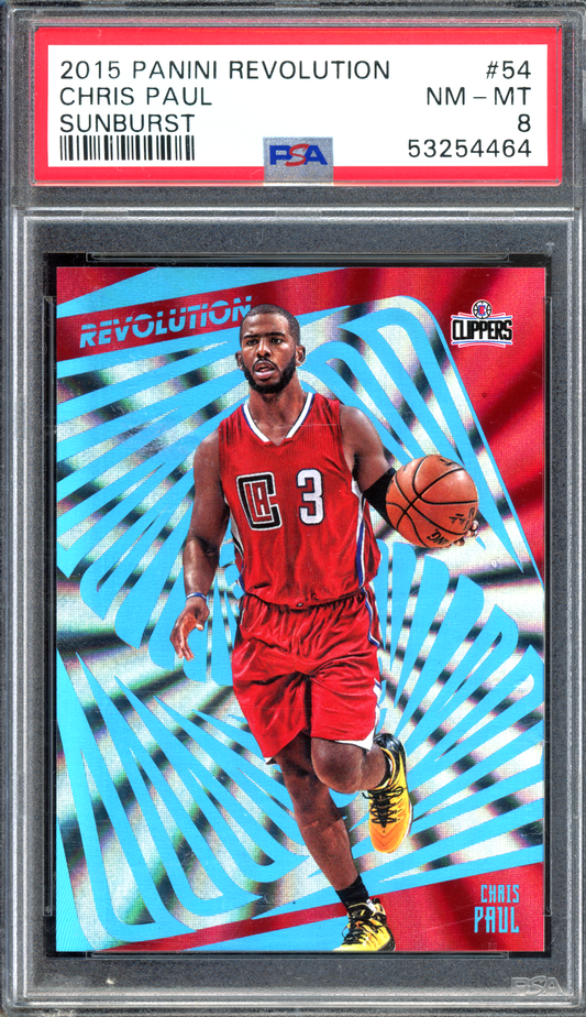 Chris Paul Sunburst PSA 8 - Limitiert auf 75 I 2015-16 Panini Revolution