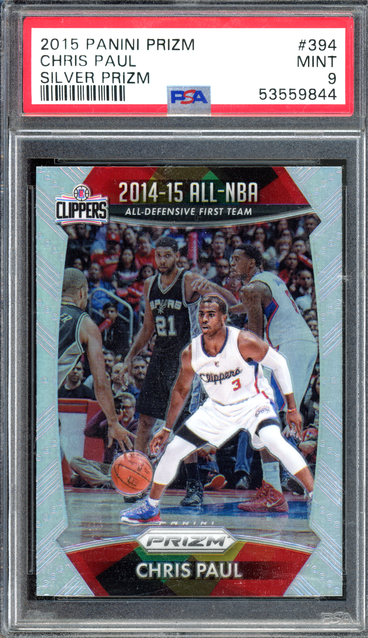 Chris Paul Silver PSA 9 I 2015-16 Panini Prizm