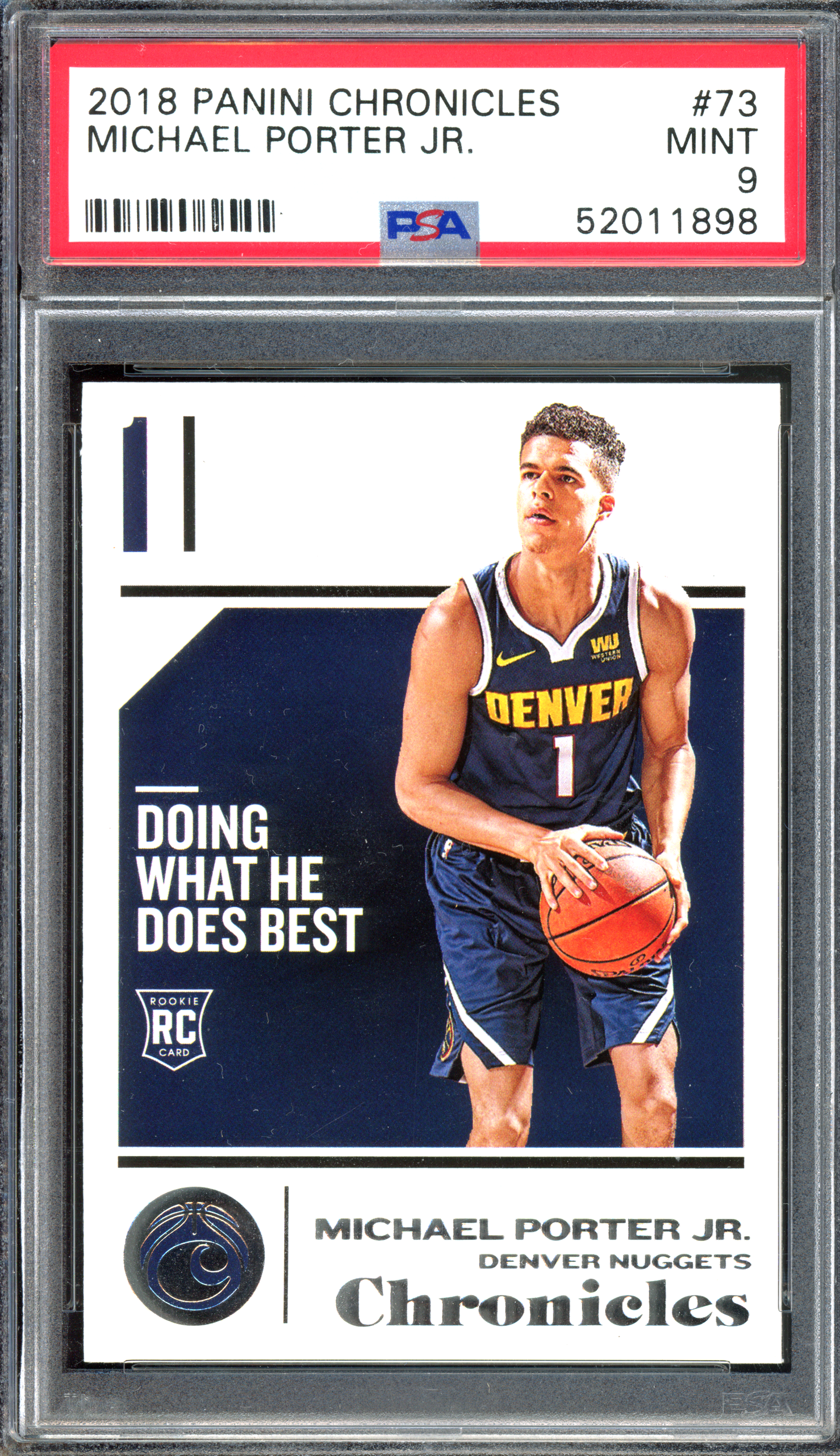 Michael Porter Jr. Rookie PSA 9 I 2018-19 Panini Chronicles