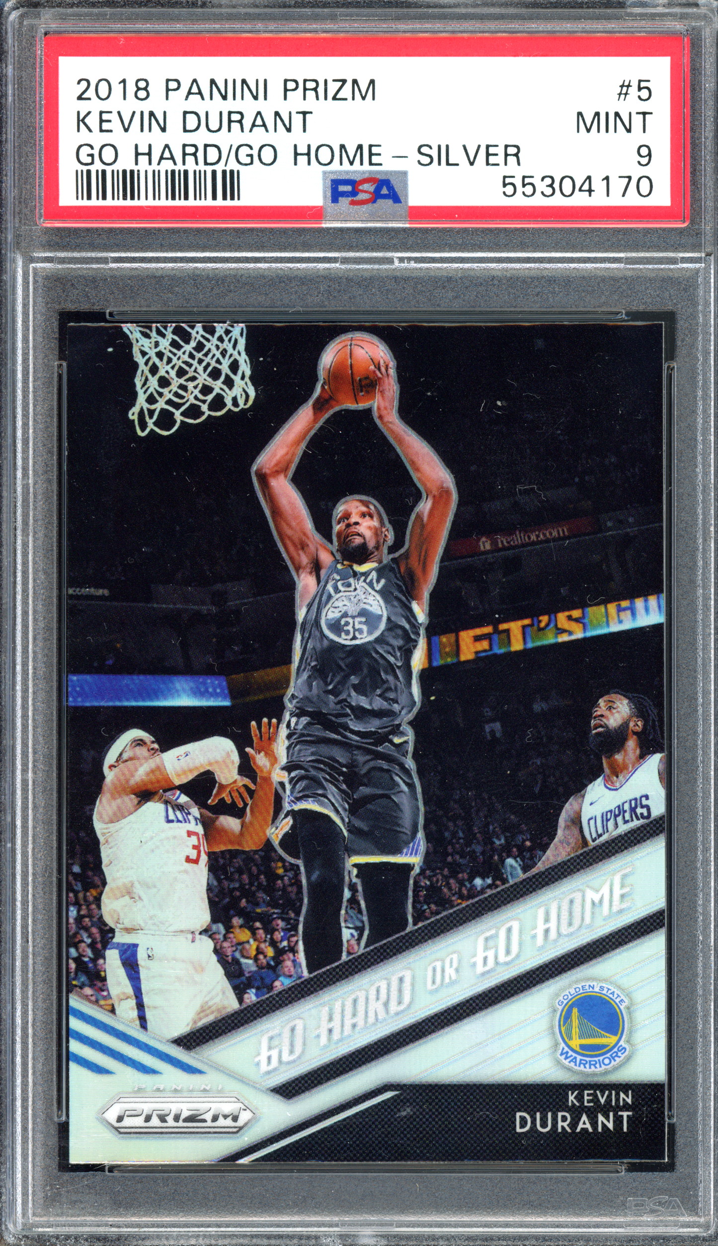 Kevin Durant Go Hard or Go Home Silver PSA 9 I 2018-19 Panini Prizm