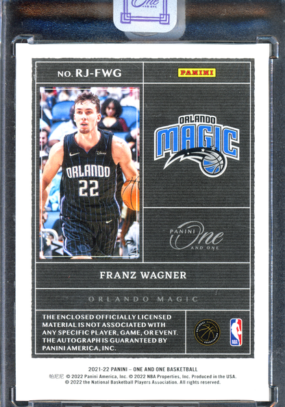 Franz Wagner Rookie Autogramm mit Trikotstück - Limitiert auf 99 I 2021-22 Panini One and One