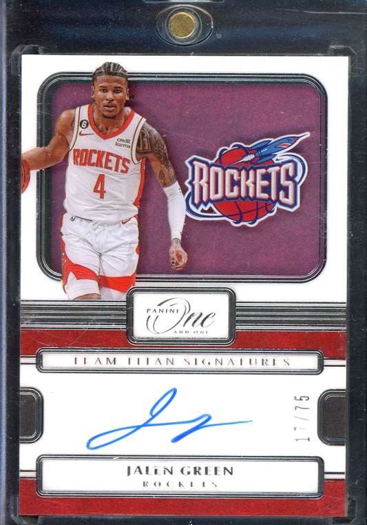 Jalen Green Autogramm Team Titan Signatures - Limitiert auf 75 I 2022-23 Panini One and One