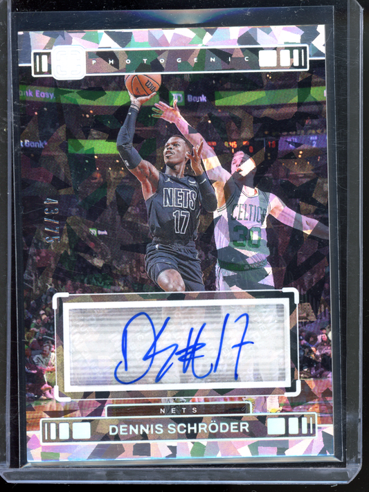 Dennis Schröder Autogramm Cracked Ice - Limitiert auf 75 I 2023-24 Panini Photogenic