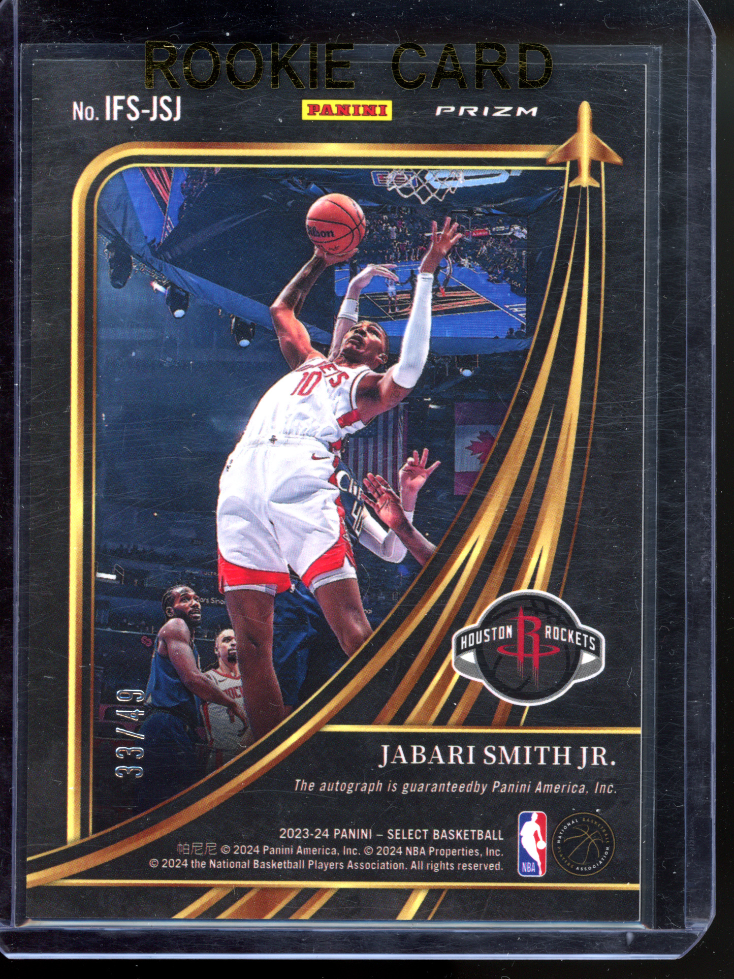 Jabari Smith Jr. Autogramm In Flight - Limitiert auf 49 I 2023-24 Panini Select