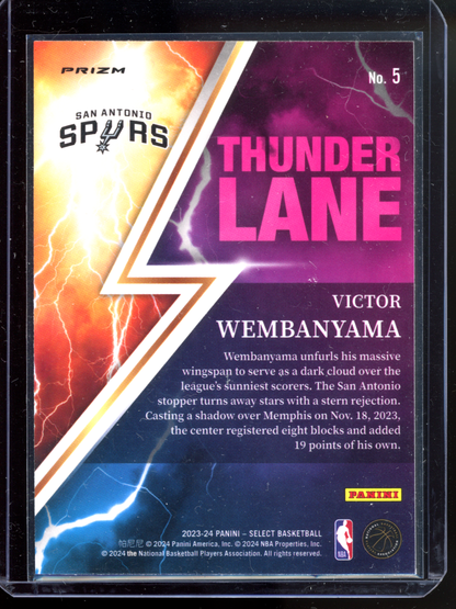 Victor Wembanyama Tectonic Thunder Lane Rookie I 2023-24 Panini Select