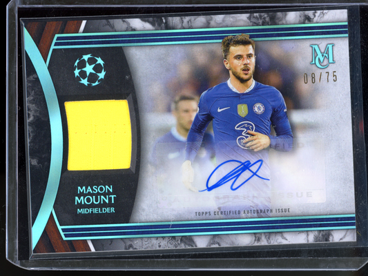 Mason Mount Autogramm mit Trikotstück - Limitiert auf 50 I 2022-23 Topps Museum Collection