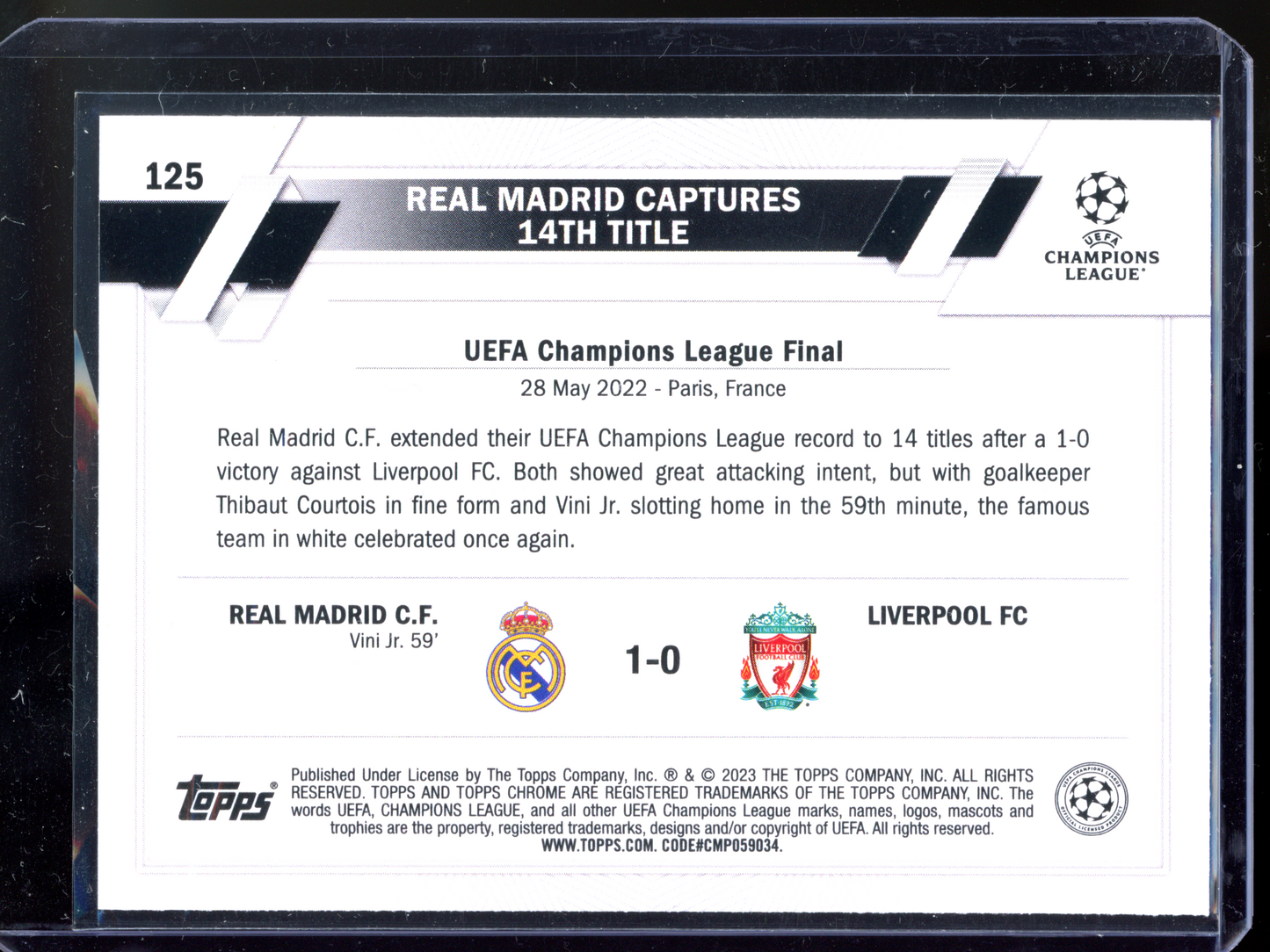 Real Madrid Title Winners Inferno Variation I 2022-23 Topps UEFA Club Competitions