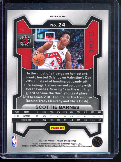 Scottie Barnes Blue Ice - Limitiert auf 125 I 2023-24 Panini Prizm