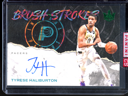 Tyrese Haliburton Autogramm Brush Strokes I 2023-24 Panini Court Kings