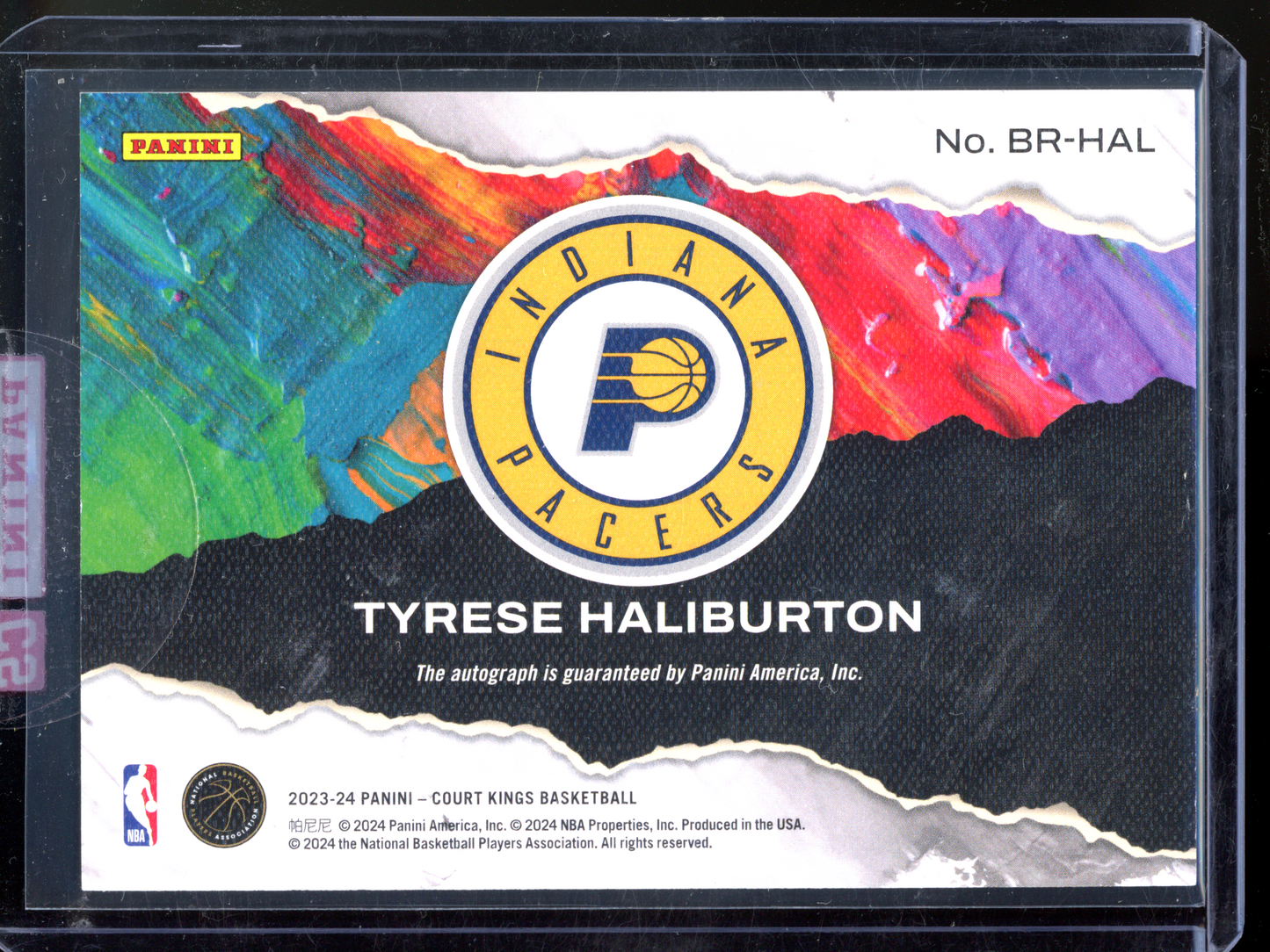 Tyrese Haliburton Autogramm Brush Strokes I 2023-24 Panini Court Kings