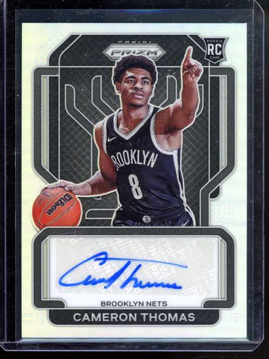 Cameron Thomas Autogramm Silver Rookie I 2021-22 Panini Prizm