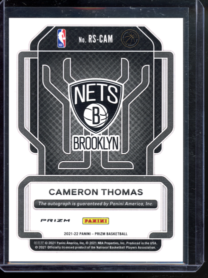 Cameron Thomas Autogramm Silver Rookie I 2021-22 Panini Prizm