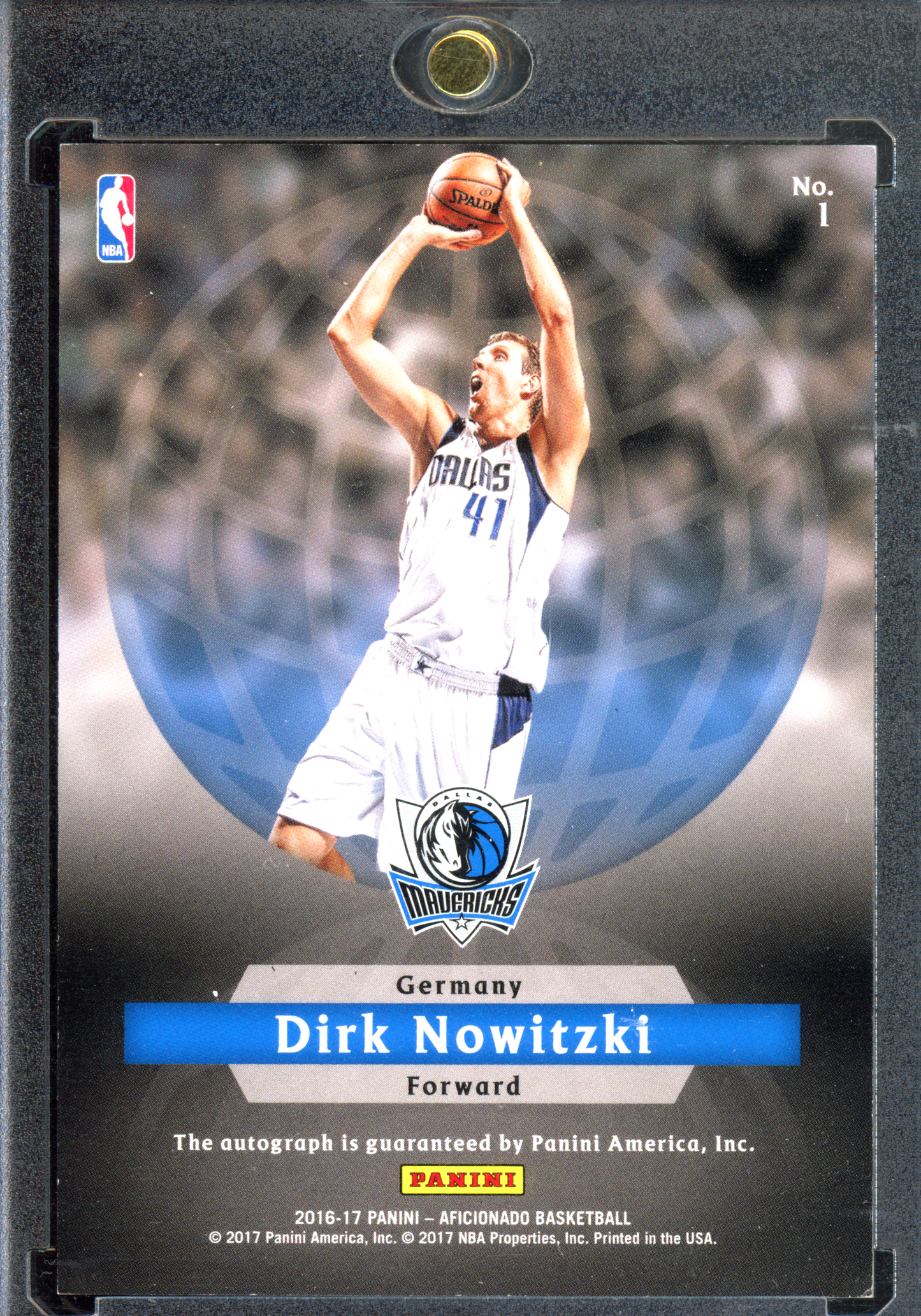 Dirk Nowitzki International Ink Autogramm - Limitiert auf 60 I 2016-17 Panini Afcionado