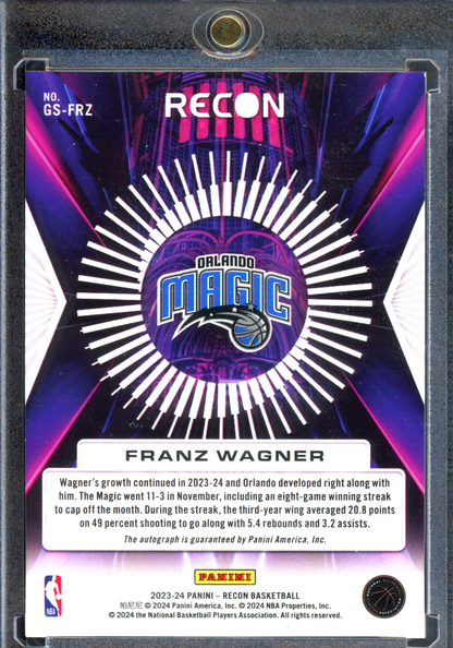 Franz Wagner Glorified Autogramm - Limitiert auf 25 I 2023-24 Panini Recon