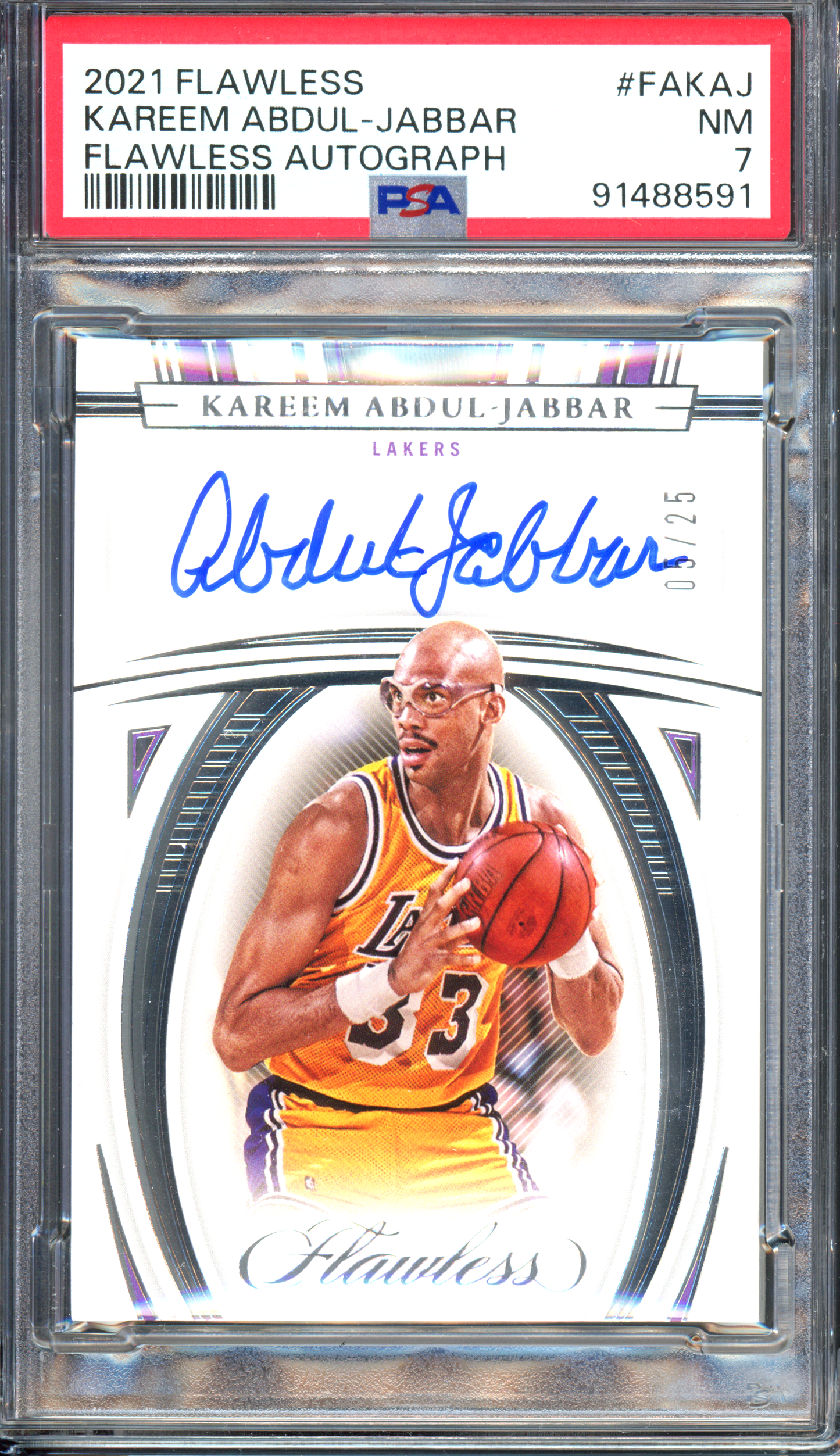 Kareem Abdul-Jabbar Autogramm PSA 7 - Limitiert auf 25 I 2021-22 Panini Flawless