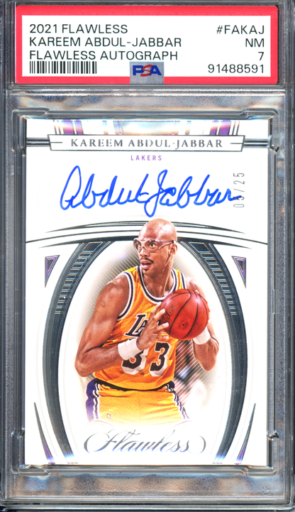 Kareem Abdul-Jabbar Autogramm PSA 7 - Limitiert auf 25 I 2021-22 Panini Flawless