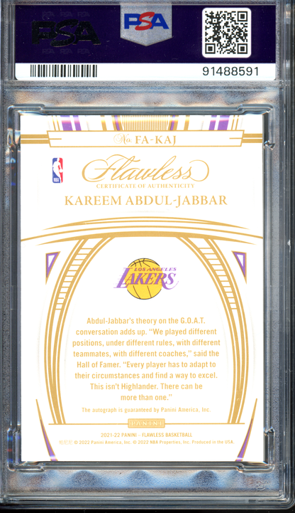 Kareem Abdul-Jabbar Autogramm PSA 7 - Limitiert auf 25 I 2021-22 Panini Flawless