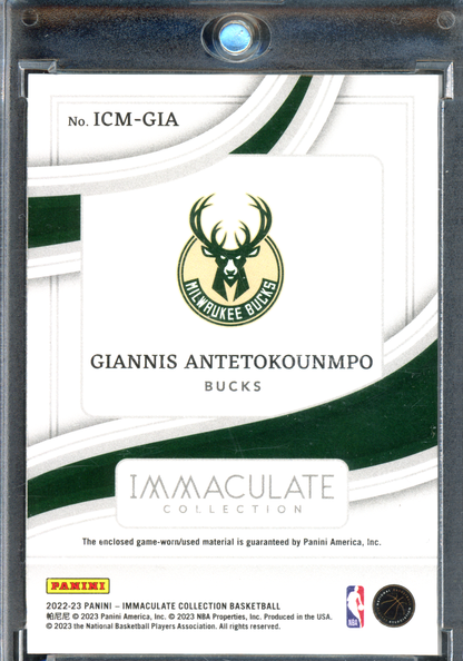 Giannis Antetokounmpo getragenes Trikotstück - Limitiert auf 25 I 2022-23 Panini Immaculate Collection