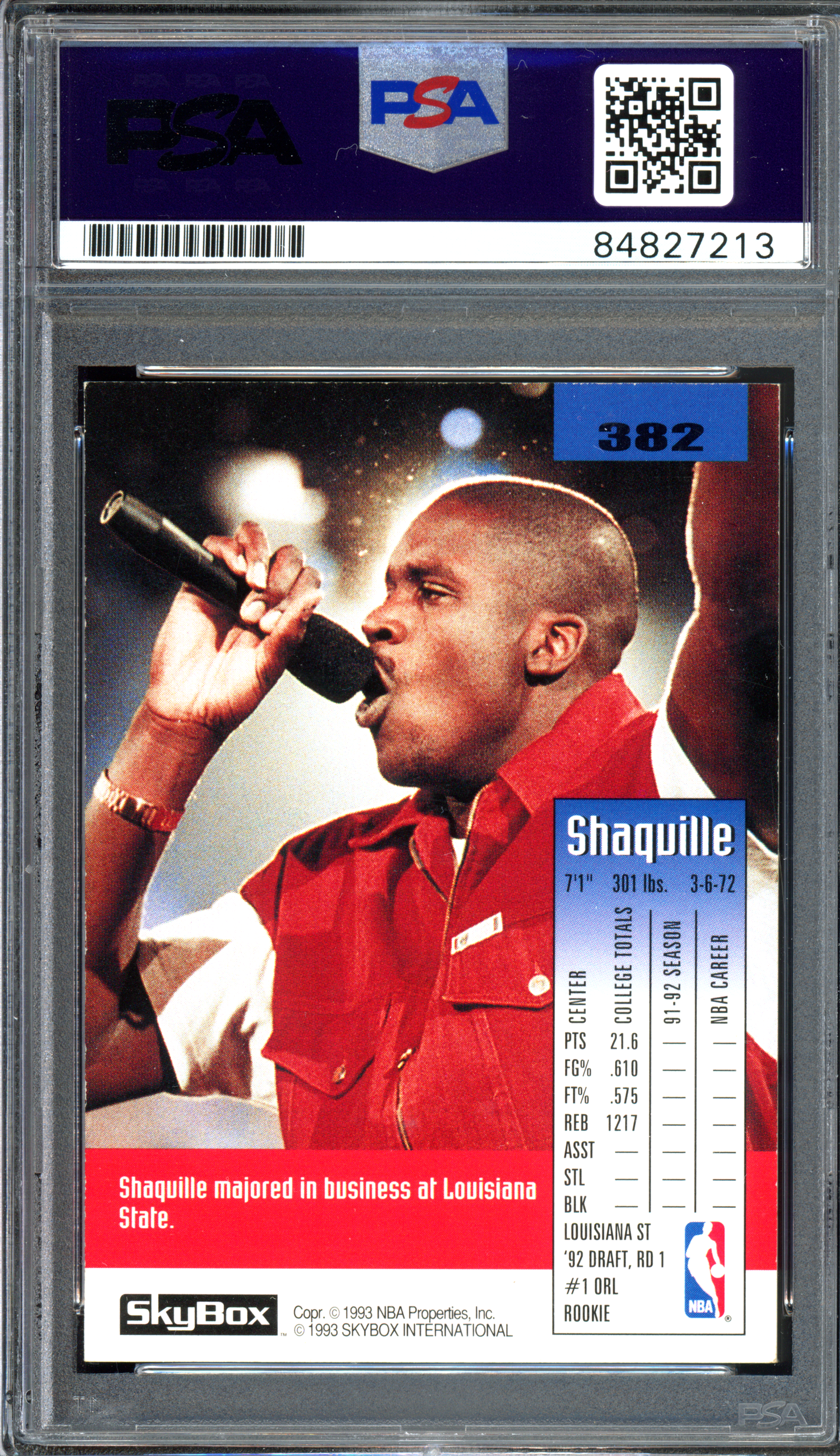 Shaquille O'Neal Rookie Autogramm - Authentifiziert von PSA I 1992-93 Skybox