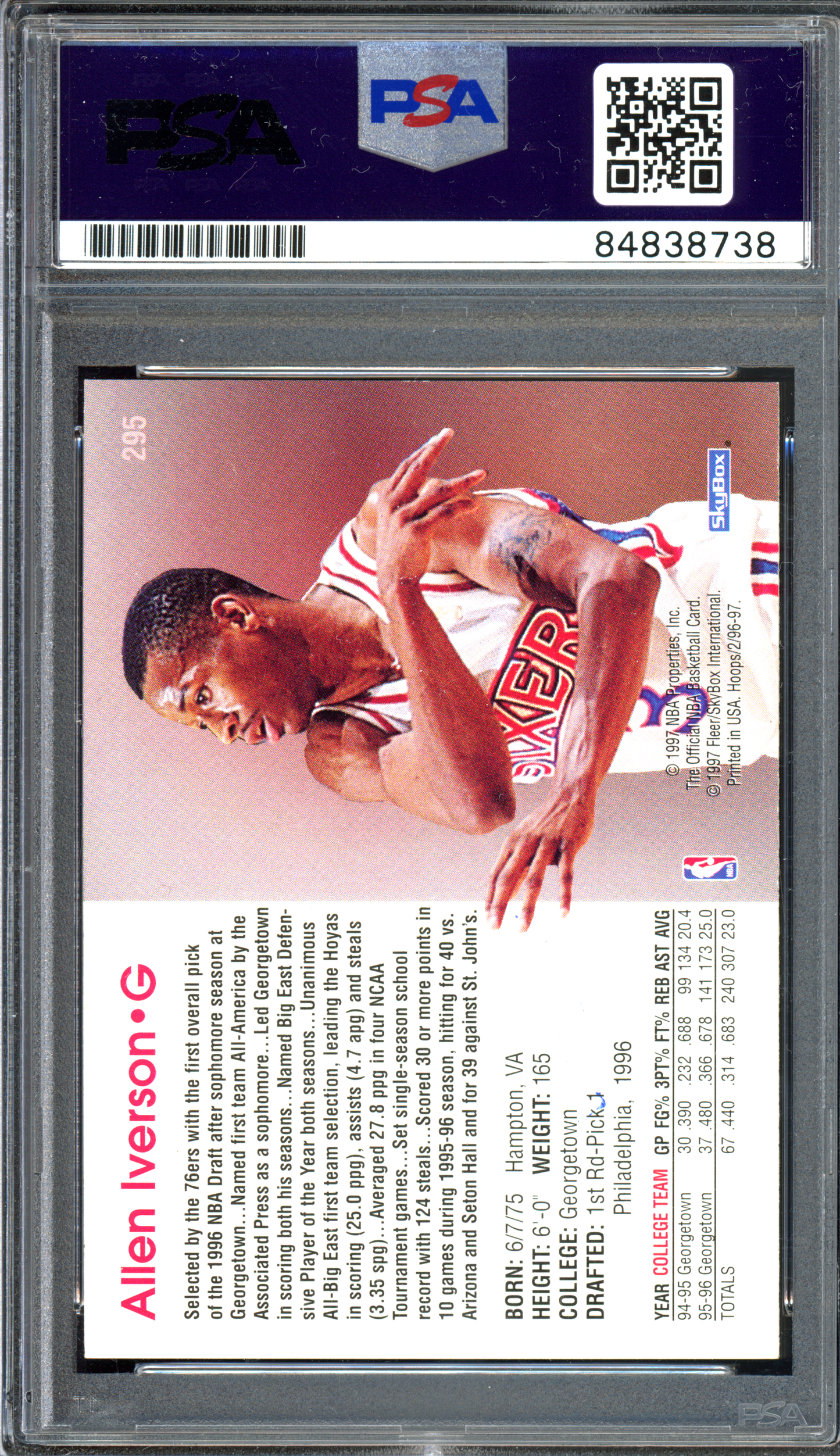 Allen Iverson Rookie Autogramm - Authentifiziert von PSA I 1996-97 Skybox