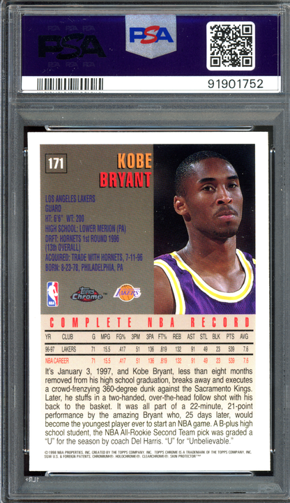 Kobe Bryant PSA 8 I 1997-98 Topps Chrome