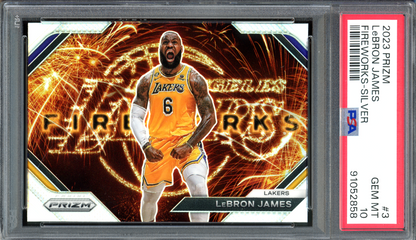 LeBron James Fireworks Silver PSA 10 I 2023 Prizm