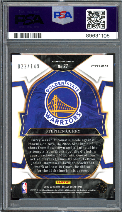 Stephen Curry White PSA 10 - Limitiert auf 149 I 2022-23 Panini Select