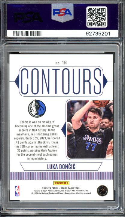 Luka Doncic Contours Case Hit PSA 9 I 2023-24 Panini Recon