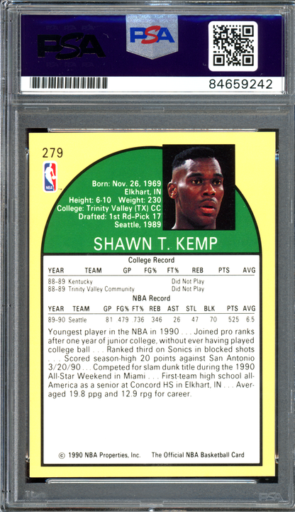 Shawn Kemp Autogramm Rookie - Authentifiziert von PSA I 1990 NBA Hoops