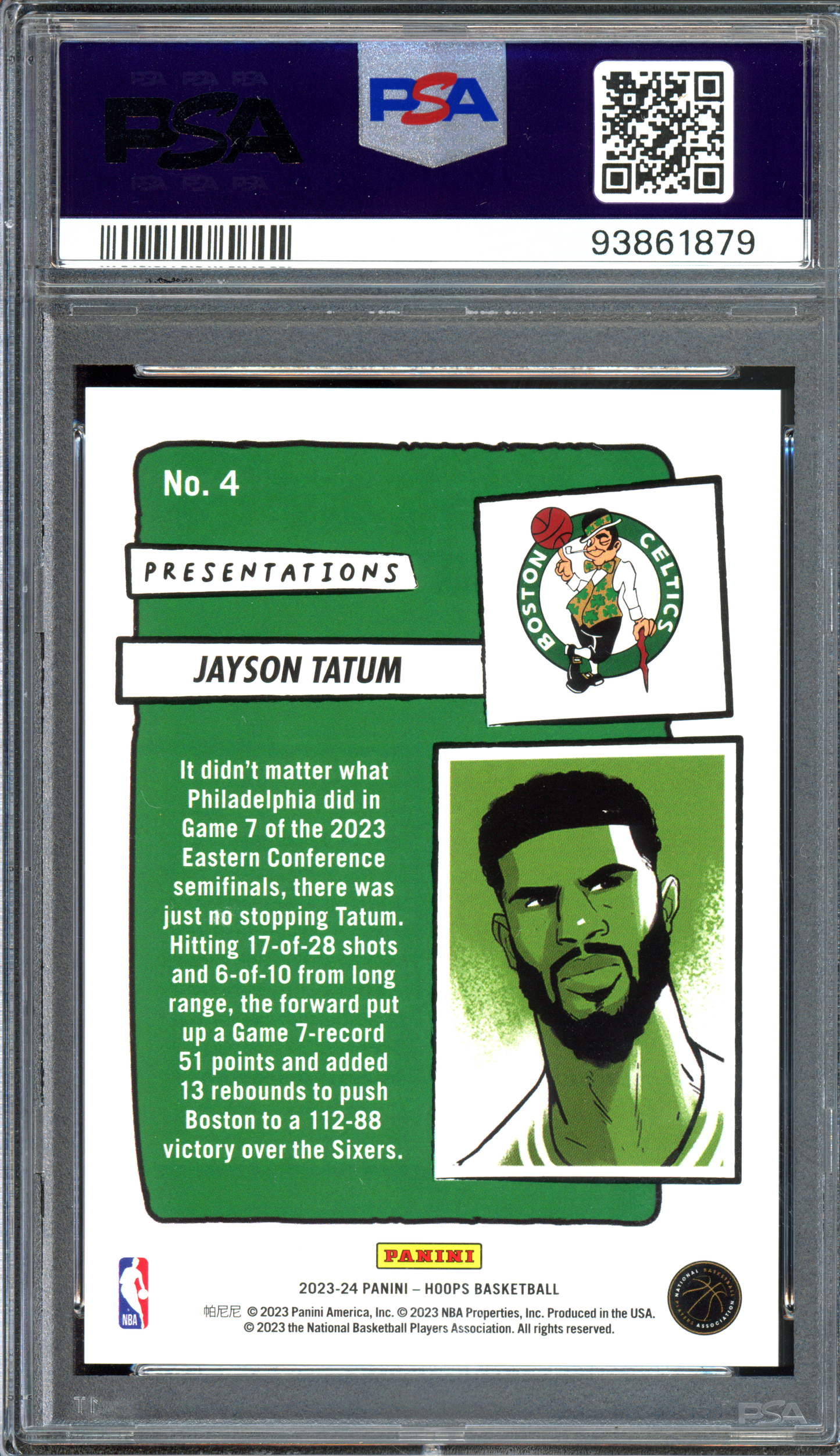 Jayson Tatum Presentations PSA 10 I 2023 Panini NBA Hoops