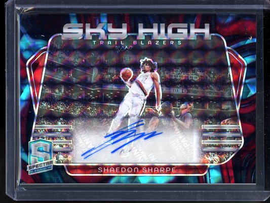 Shaedon Sharpe Autogramm Sky High - Limitiert auf 49 I 2023-24 Panini Spectra