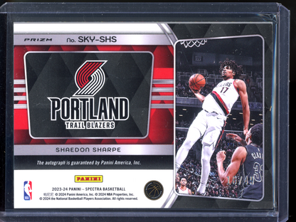 Shaedon Sharpe Autogramm Sky High - Limitiert auf 49 I 2023-24 Panini Spectra