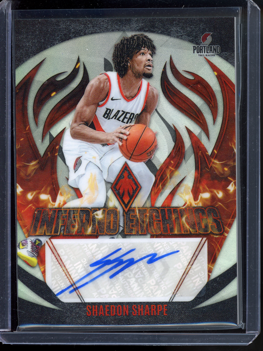 Shaedon Sharpe Autogramm Inferno Etchings - Limitiert auf 75 I 2023-24 Panini Phoenix