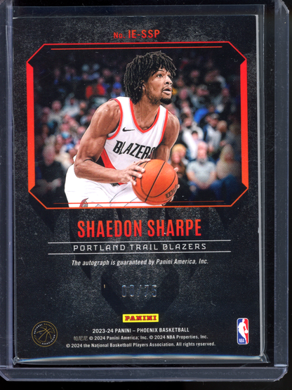 Shaedon Sharpe Autogramm Inferno Etchings - Limitiert auf 75 I 2023-24 Panini Phoenix