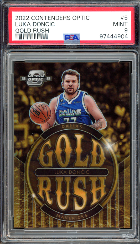 Luka Doncic Gold Rush PSA 9 I 2022-23 Panini Contenders Optic