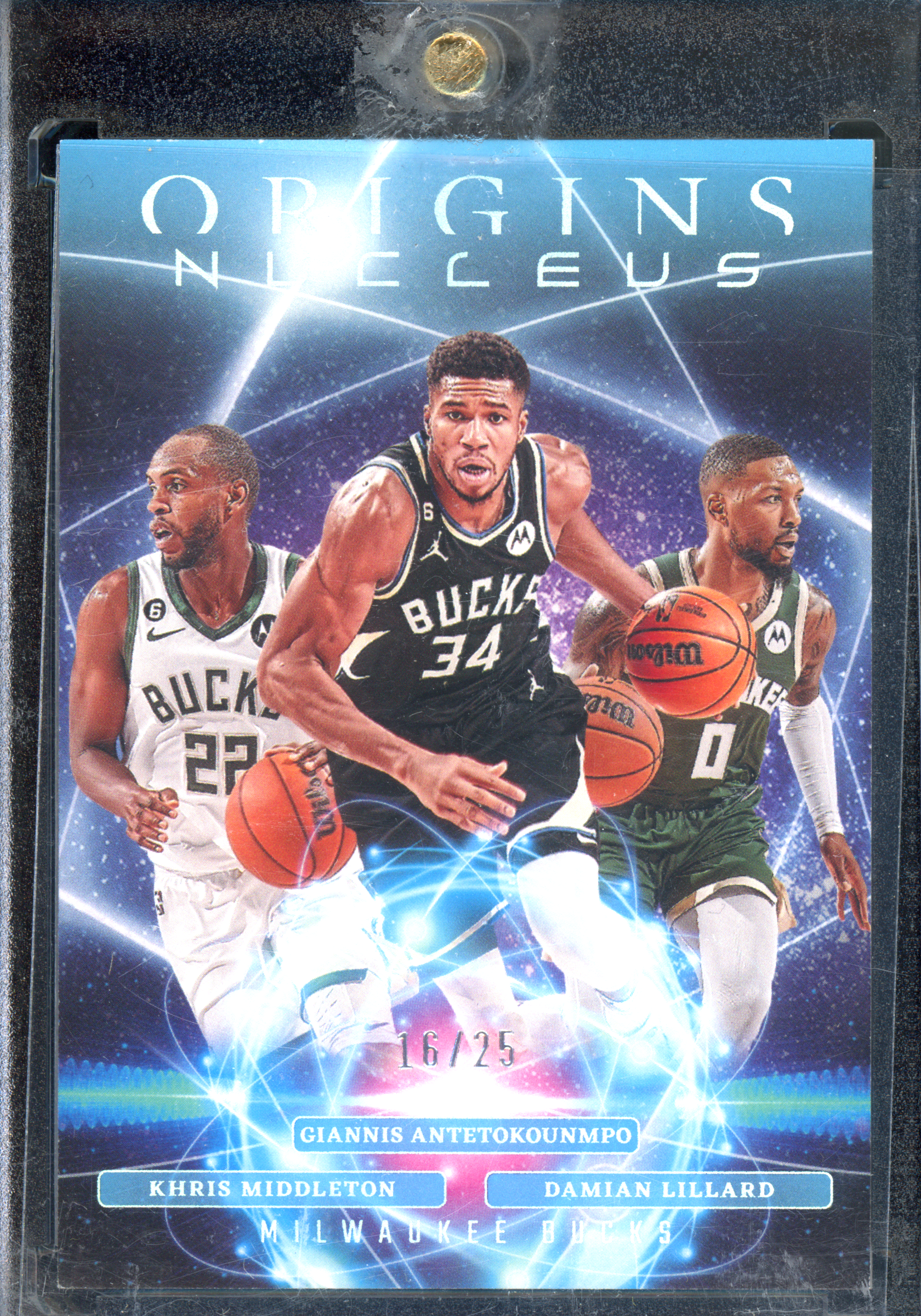 Giannis Antetokounmpo & Damian Lillard Nucleus I Limitiert auf 25 I 2023-24 Panini Origins