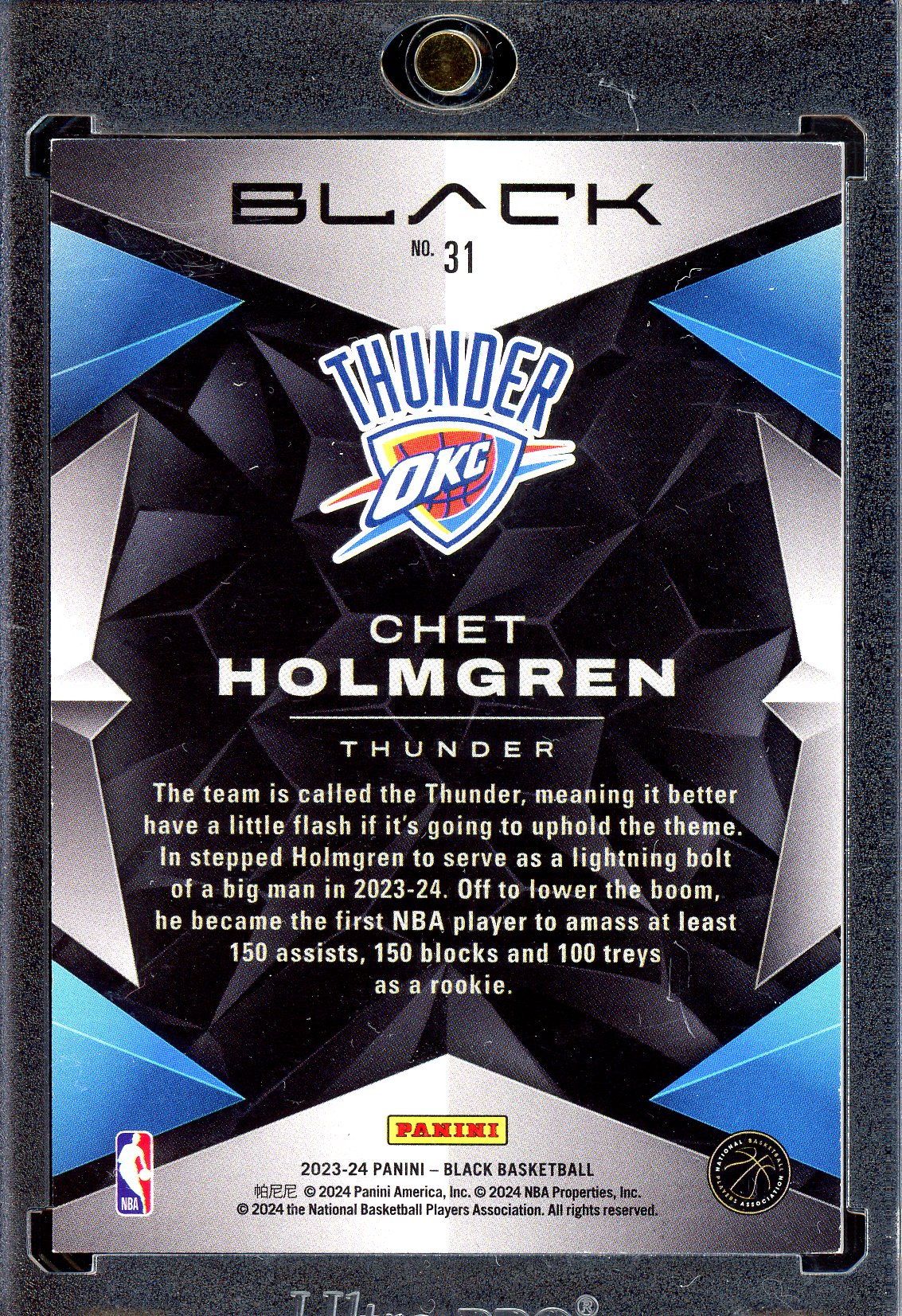 Chet Holmgren - Limitiert auf 8 - 2023-24 Panini Black